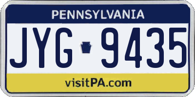 PA license plate JYG9435