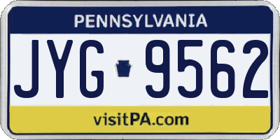 PA license plate JYG9562