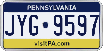 PA license plate JYG9597