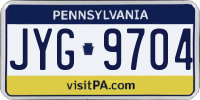 PA license plate JYG9704