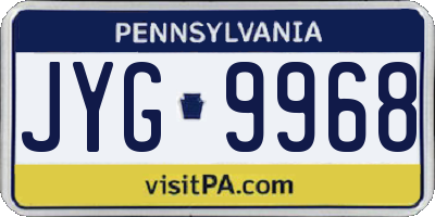 PA license plate JYG9968
