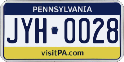 PA license plate JYH0028