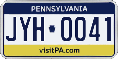 PA license plate JYH0041