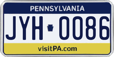 PA license plate JYH0086