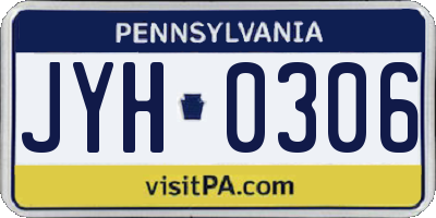 PA license plate JYH0306