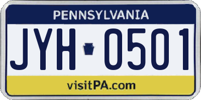 PA license plate JYH0501