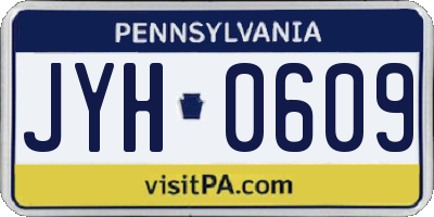PA license plate JYH0609