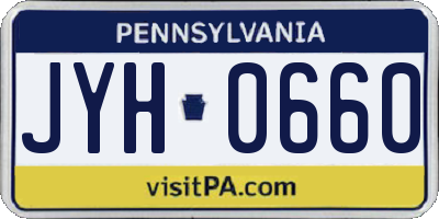 PA license plate JYH0660