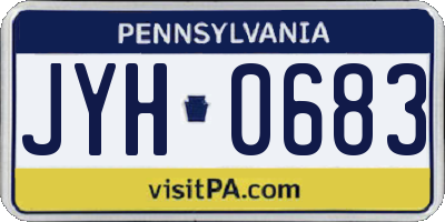 PA license plate JYH0683