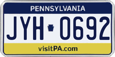 PA license plate JYH0692
