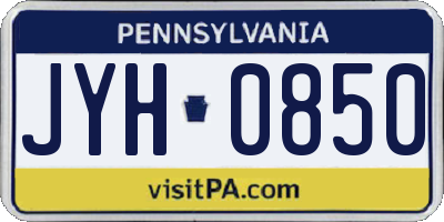 PA license plate JYH0850