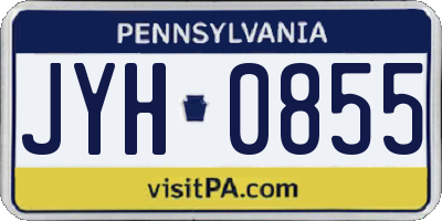 PA license plate JYH0855