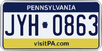 PA license plate JYH0863