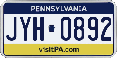 PA license plate JYH0892