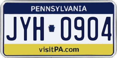 PA license plate JYH0904