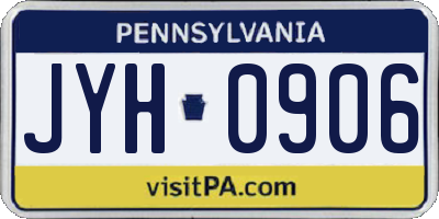 PA license plate JYH0906