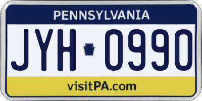 PA license plate JYH0990