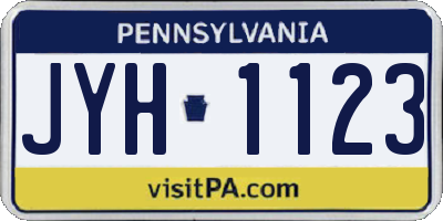 PA license plate JYH1123