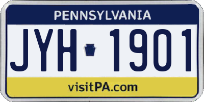PA license plate JYH1901