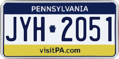 PA license plate JYH2051