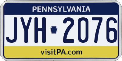 PA license plate JYH2076
