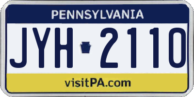 PA license plate JYH2110