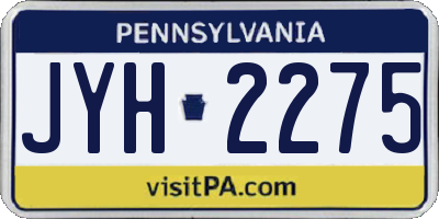 PA license plate JYH2275