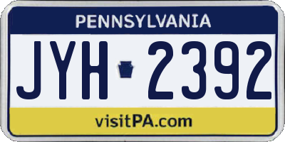 PA license plate JYH2392