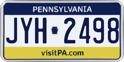 PA license plate JYH2498