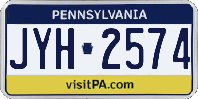 PA license plate JYH2574