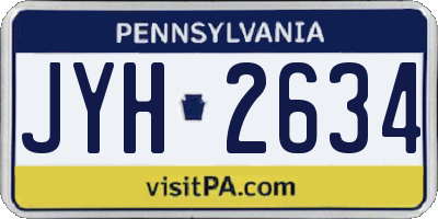 PA license plate JYH2634