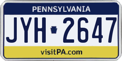 PA license plate JYH2647