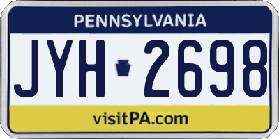 PA license plate JYH2698
