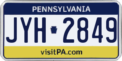 PA license plate JYH2849