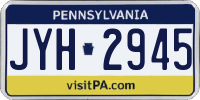 PA license plate JYH2945