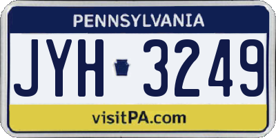 PA license plate JYH3249
