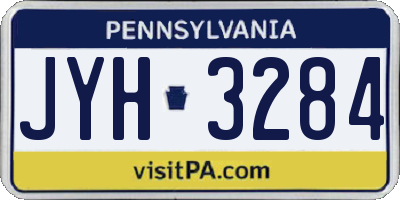 PA license plate JYH3284