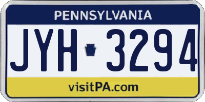 PA license plate JYH3294