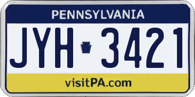 PA license plate JYH3421