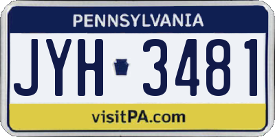 PA license plate JYH3481