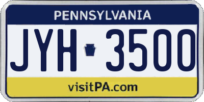 PA license plate JYH3500