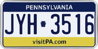 PA license plate JYH3516