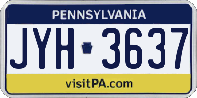 PA license plate JYH3637