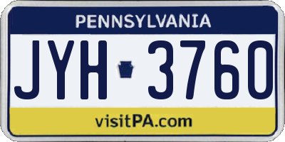 PA license plate JYH3760