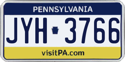 PA license plate JYH3766