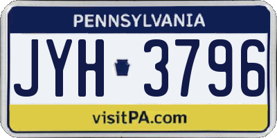 PA license plate JYH3796