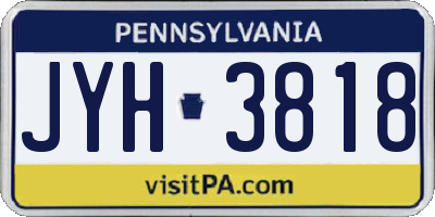 PA license plate JYH3818