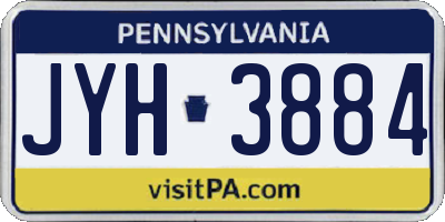 PA license plate JYH3884