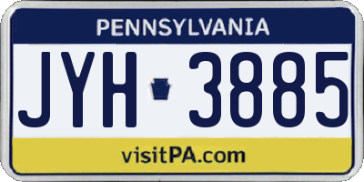 PA license plate JYH3885