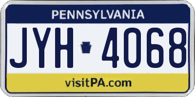PA license plate JYH4068